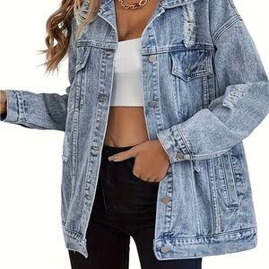 Women's Distressed Denim Jacket